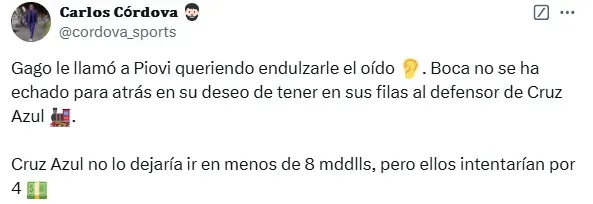 Información de Carlos Córdova