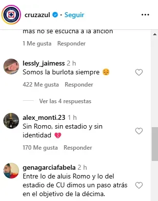 Reacciones de la afición de IG