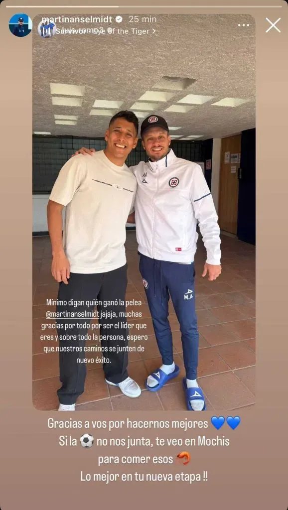 Martín Anselmi le dedicó un mensaje de despedida a Luis Romo (Instagram)