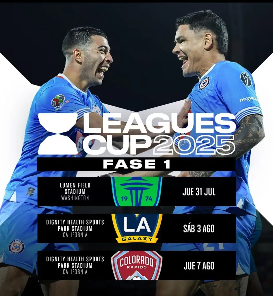 Calendario confirmado Leagues Cup 2025: los rivales de Cruz Azul (Cruz Azul)