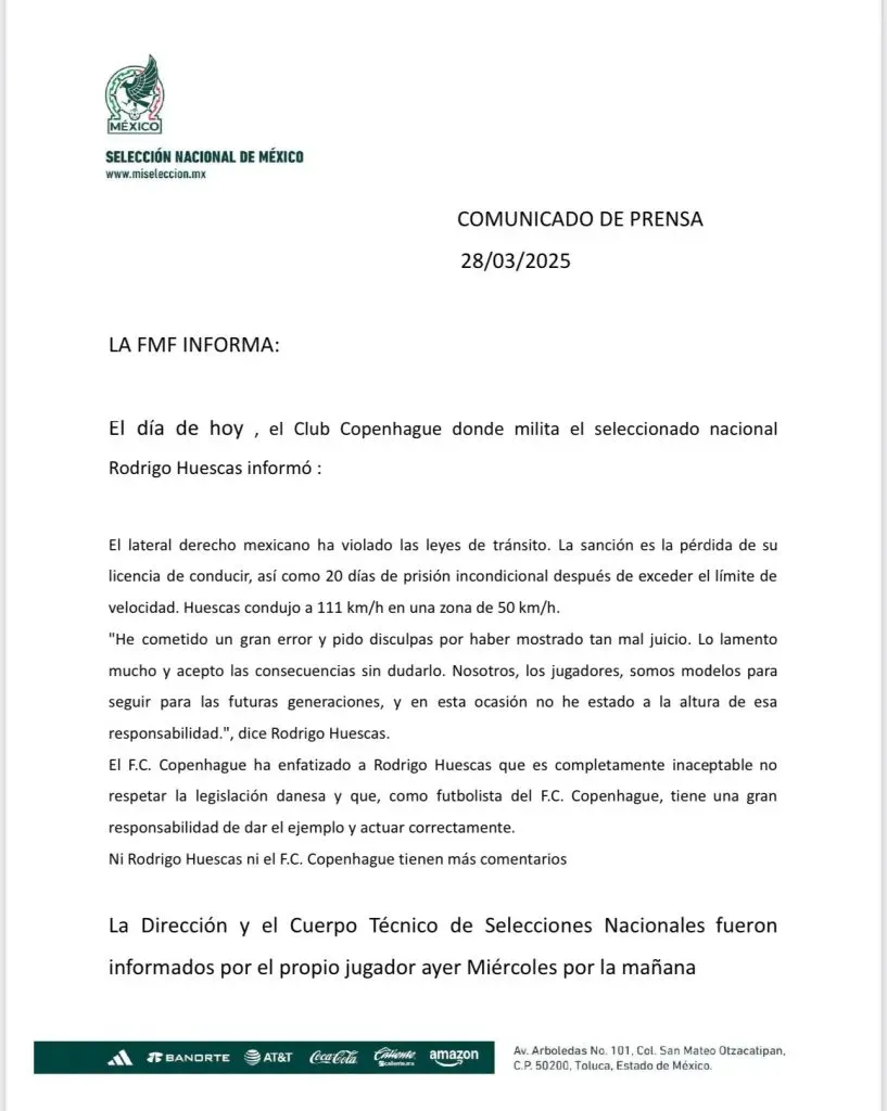 Rodrigo Huescas infringió la ley en Dinamarca y fue condenado (@A_EsparzaOteo)