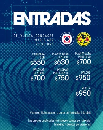 Precio de los boletos de Cruz Azul