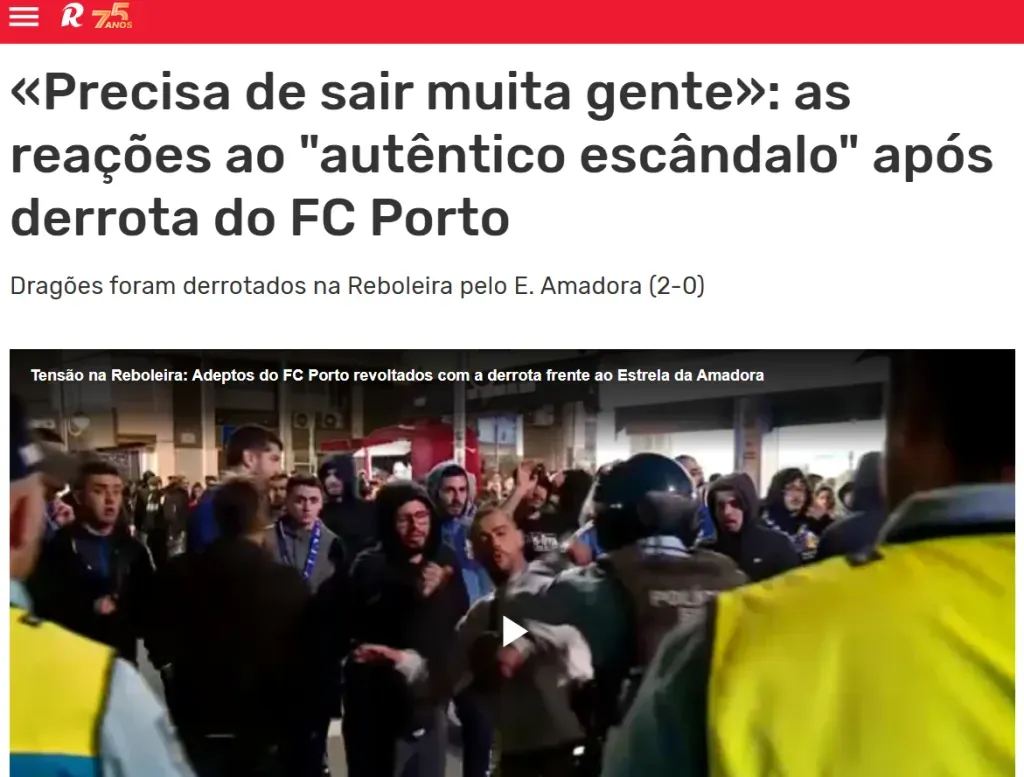“Mucha gente debería irse”, se lee en la portada de Récord sobre Porto.