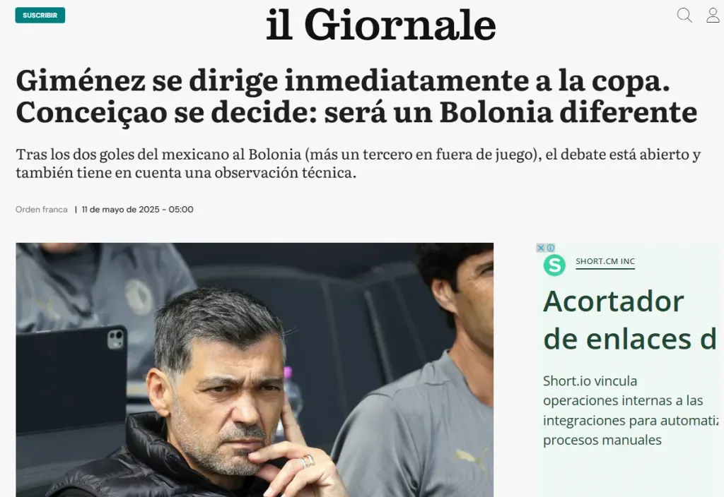 Captura Il Giornale del 11 de mayo.
