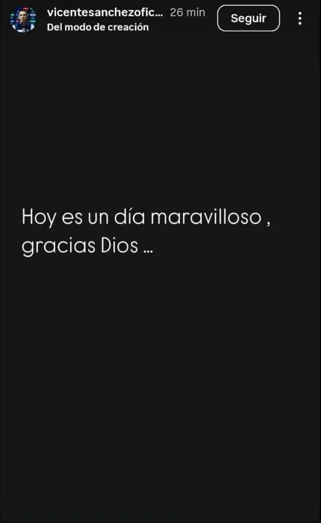 El último mensaje de Vicente Sánchez en su Instagram.