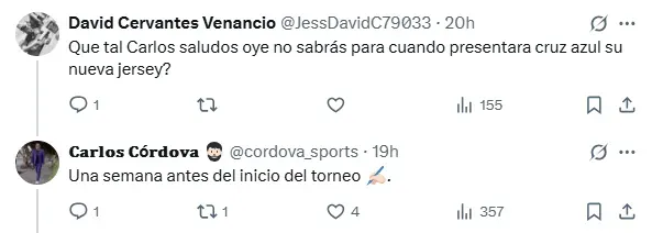 Información de Carlos Córdova en X