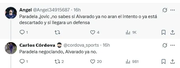 Información de Carlos Córdova (X)