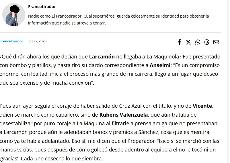 Información de El Francotirador