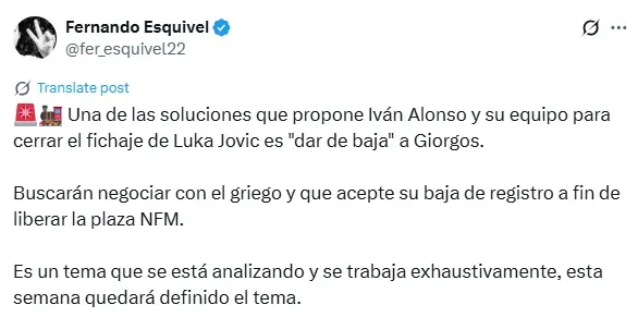 Información de Fernando Esquivel
