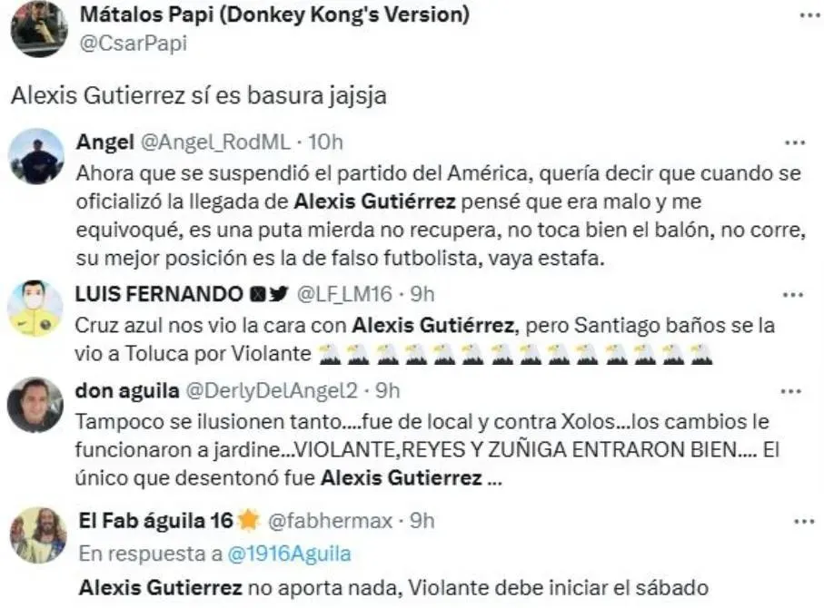 La negativa reacción del América al partido de Alexis Gutiérrez (X)