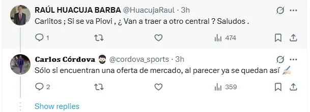 Respuesta de Carlos Córdova en redes sociales