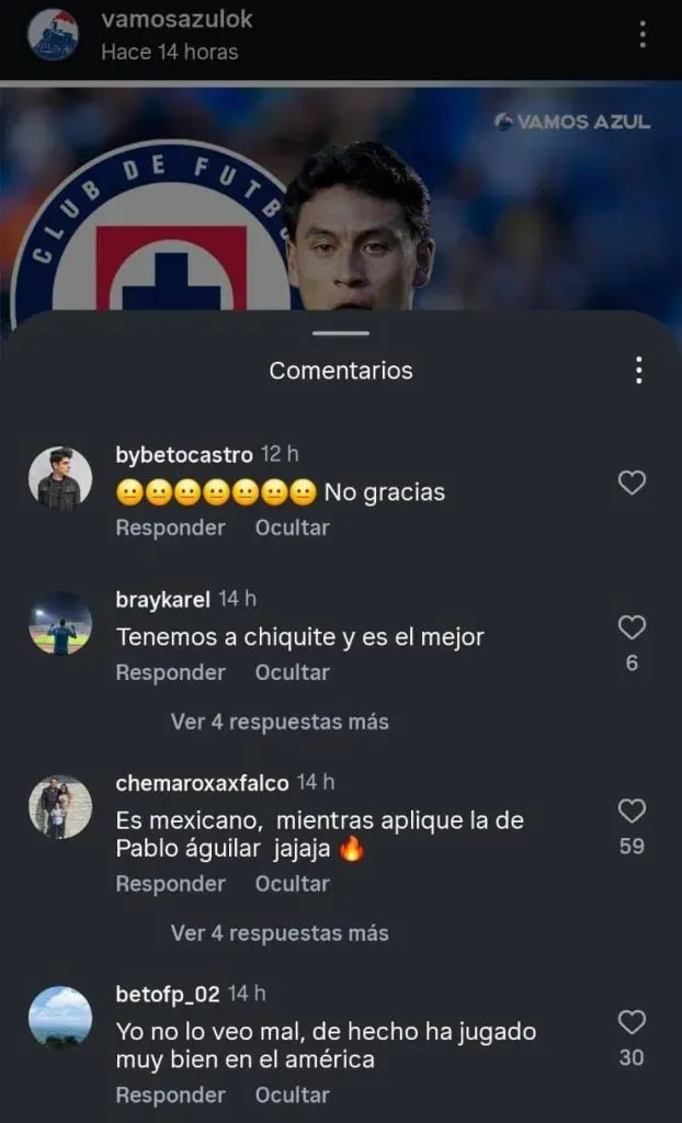 Comentarios sobre Ramón Juárez en las redes de Vamos Azul.