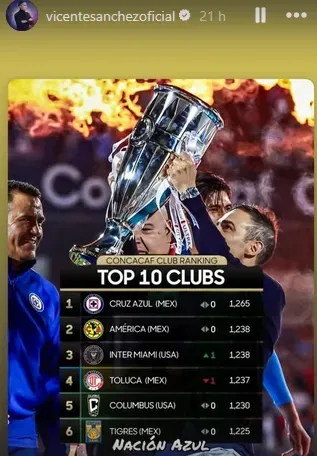 Imagen que publicó Vicente Sánchez