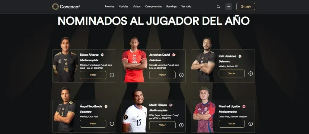 ¿Cómo votar a Ángel Sepúlveda para el Premio al Jugador del Año? (Impresión de pantalla)