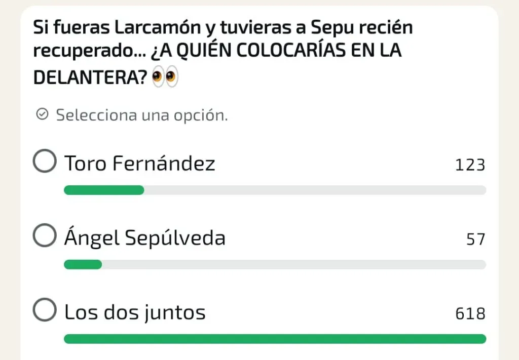 Encuesta a aficionados de Cruz Azul sobre quién debe ser el “9” titular. (Canal de Whatsapp Vamos Azul)