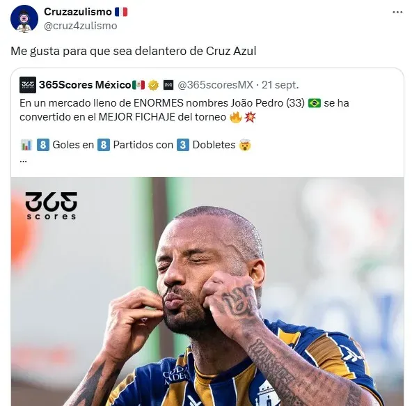 Cruz Azul casi lo ficha, es el goleador de la Liga MX y la afición lo pide (X)