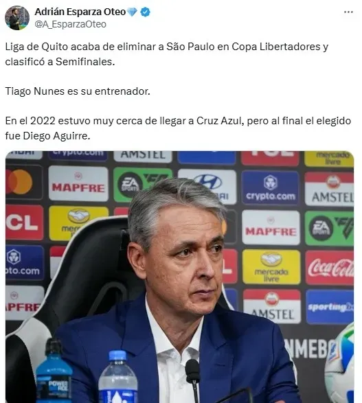 El entrenador que iba a llegar a Cruz Azul en lugar de Diego Aguirre (X)
