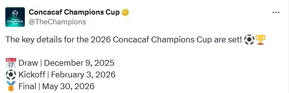 Fechas importantes de Concachampions