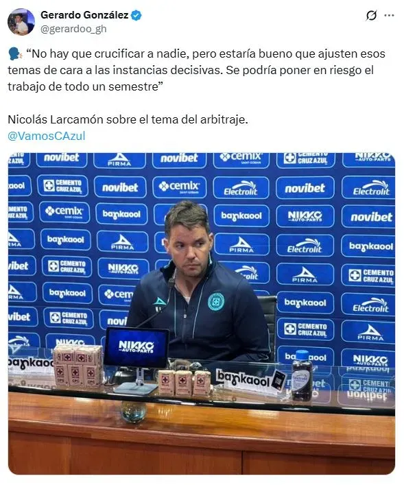 La dura advertencia que lanzó Nicolás Larcamón contra el arbitraje (X)