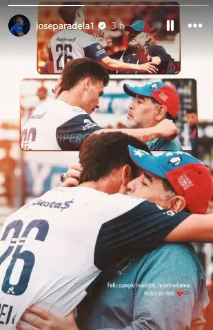 Publicación de Paradela en Instagram