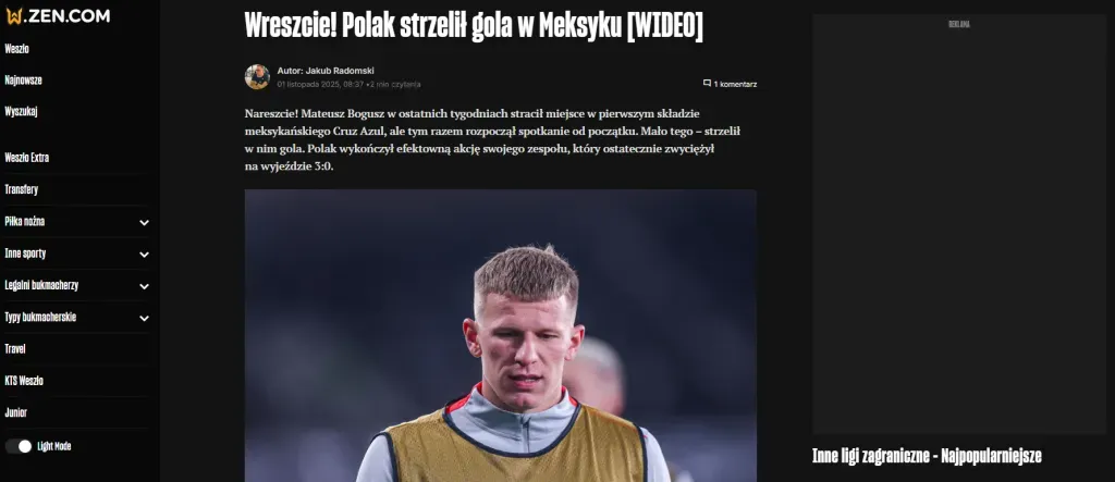 Prensa de Polonia reaccionó al golazo de Bogusz en Cruz Azul. (Weszlo.com)