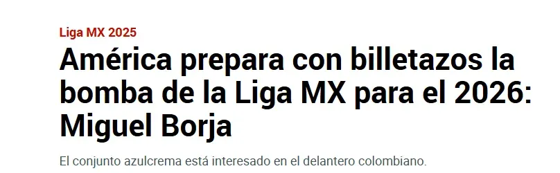 Información del diario Marca en su edición para México