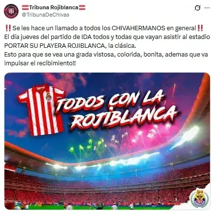 Convocatoria de la afición de Chivas