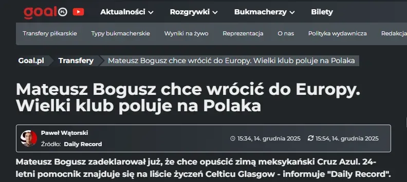 Medios polacos también hablan de la salida de Bogusz