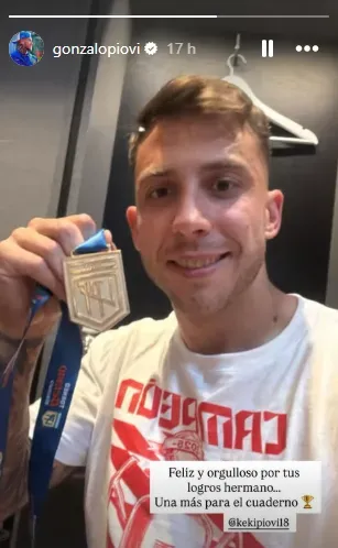 Mensaje de Piovi a su hermano en redes sociales