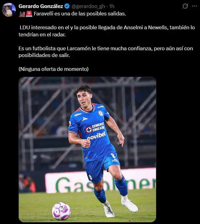 LDU y Newell’s, detrás de los pasos de Faravelli. (@gerardoo_gh)