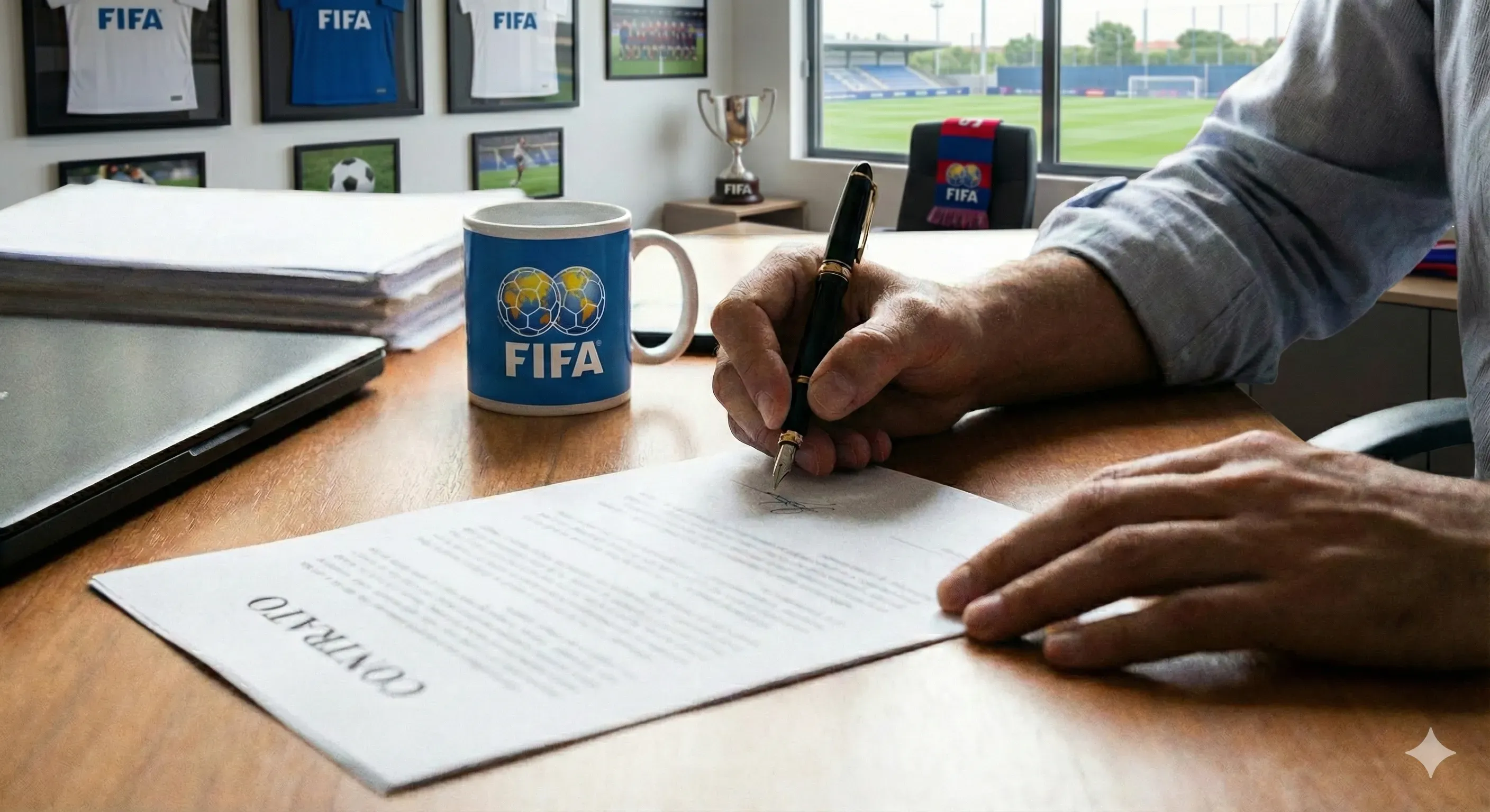 La figura del precontrato suele utilizarse en los últimos seis meses del vínculo de un futbolista para negociar con un nuevo club. (Creado con Google Gemini)