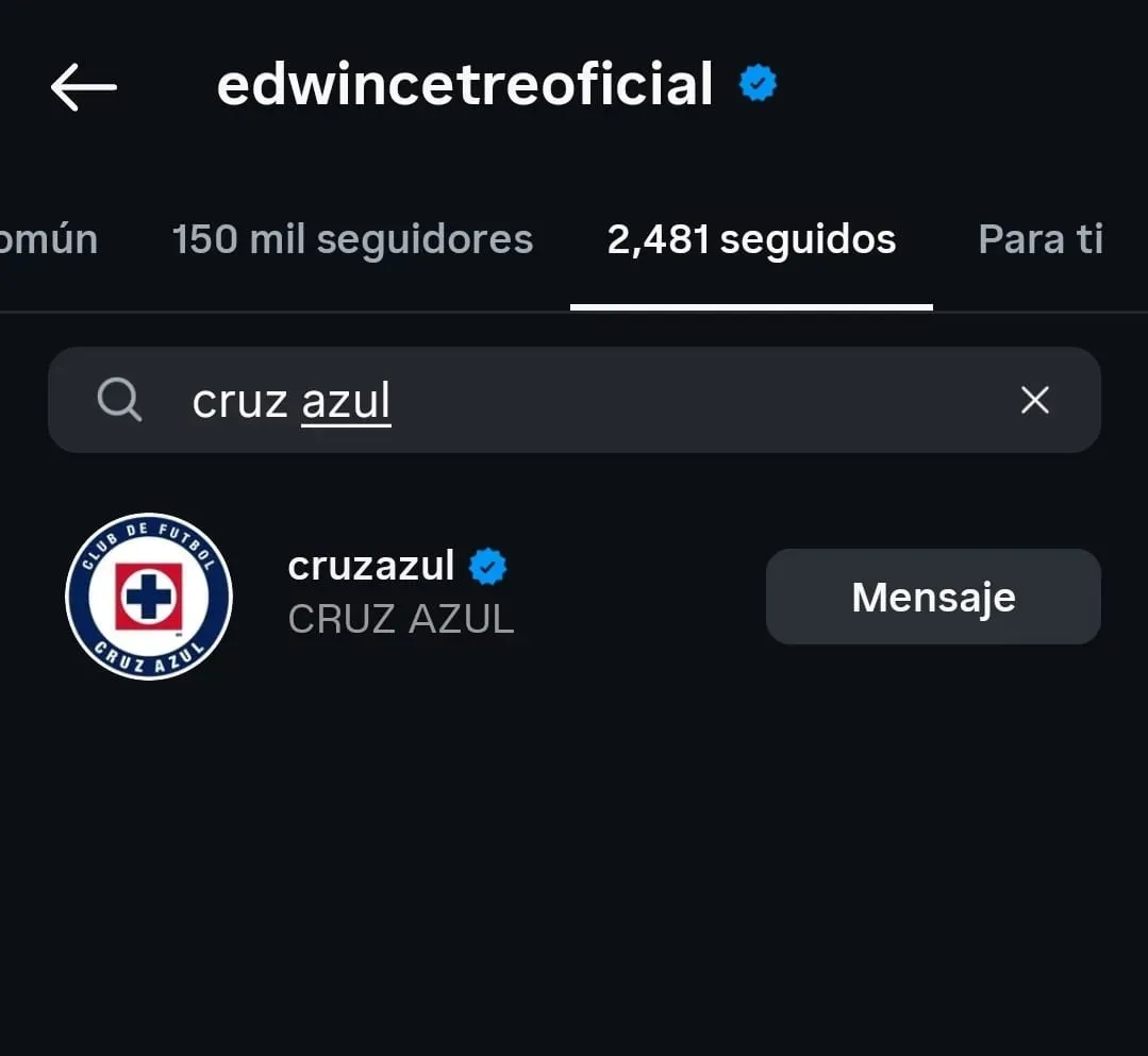 Edwuin Cetré comenzó a seguir a Cruz Azul. (Instagram)
