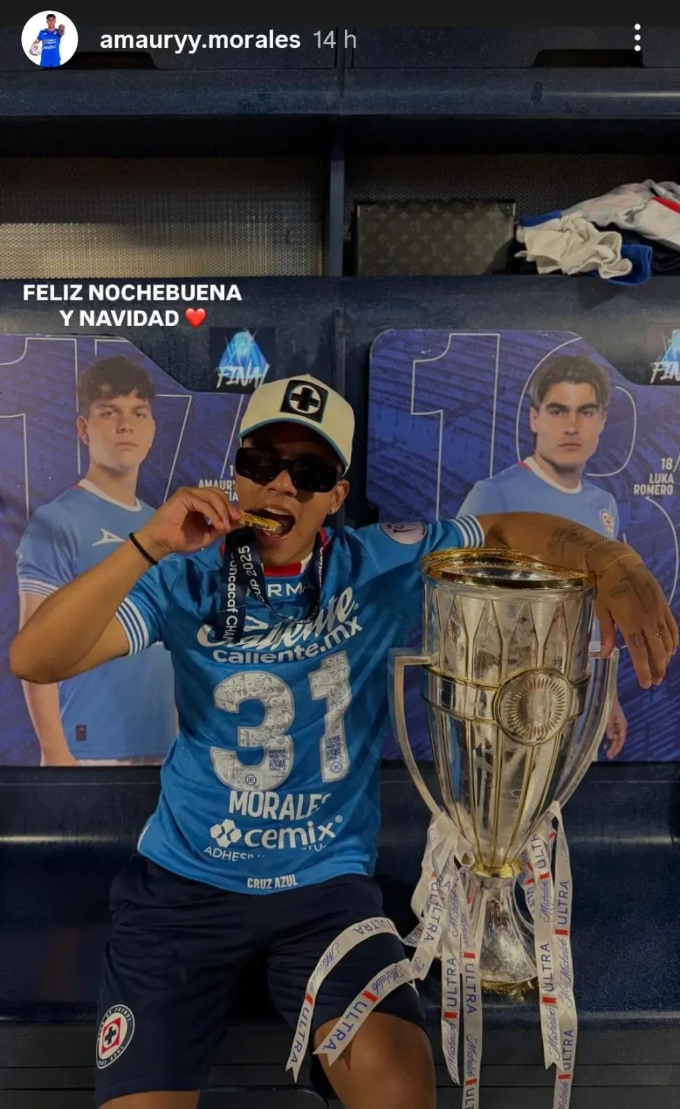 Amaury Morales presumió el título de Concachampions en Instagram.