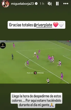 Publicación de Borja en Instagram