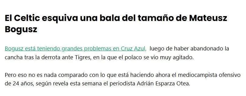En Celtic se mofan de Cruz Azul por el caso Mateusz Bogusz (67 Hail Hail)