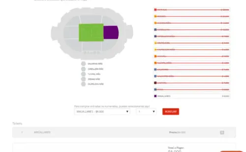 Así se ve la venta de entradas para la visita.