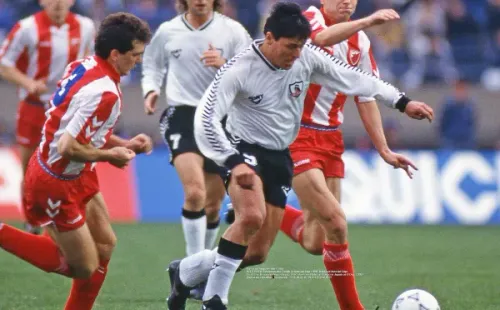 Patricio Yáñez en el duelo ante Estrella Roja.