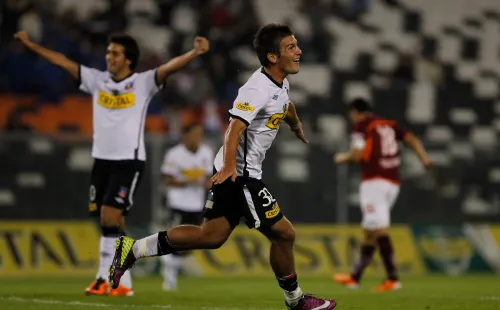 Diego Rubio celebrando su gol ante Deportes La Serena