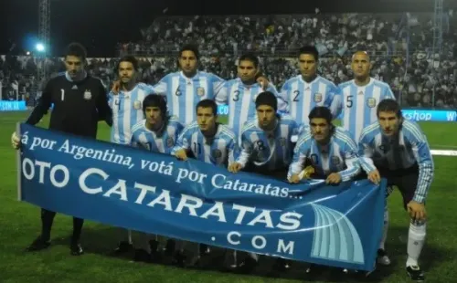 El equipo argentino en ese amistoso con Haití, donde el Chaco fue titular con el número 6.