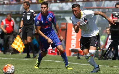 Martín Rodríguez disputando el Superclásico en el Monumental