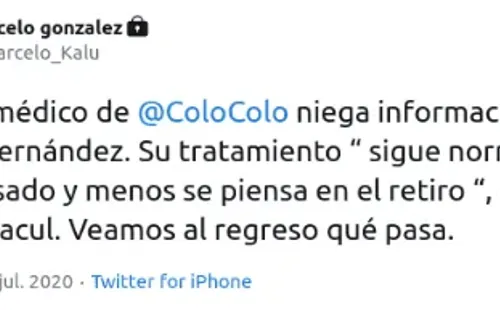 Marcelo González y el reporte del cuerpo médico de Colo Colo