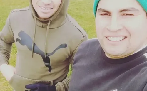 Óscar Opazo entrenando con su amigo Williams Cabrera