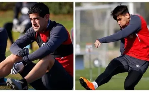 Barroso y Mouche tuvieron un fuerte encontronazo en la práctica de Colo Colo y sus compañeros tuvieron que intervenir.