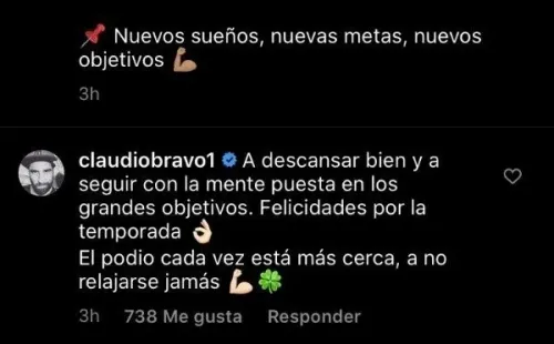 El intercambio de mensajes de Bravo con Endler en Instagram.