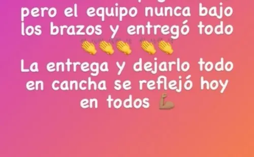 El mensaje de Pinto en su cuenta de Instagram.