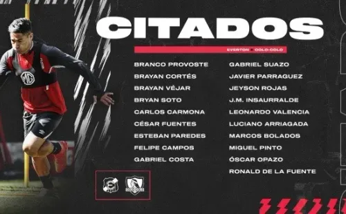 Citados de Colo Colo ante Everton