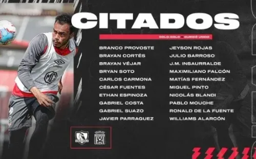 Los citados del Cascique ante Curicó Unido. | Foto: Colo Colo.