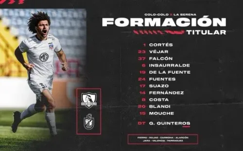 La formación de Colo Colo ante Deportes La Serena. | Foto: Colo Colo.