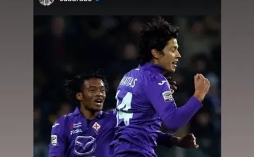 El distendido diálogo entre Matías Fernández con Juan Guillermo Cuadrado / FOTO: Instagram