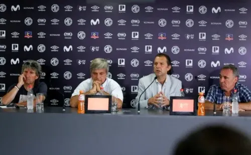 Daniel Morón en la conferencia de prensa con el directorio de Blanco y Negro